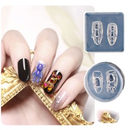 Silicone Nail Mold Supplier - Mini 3d Bow and Angle Wings Pattern Mold for Diy Nail Art