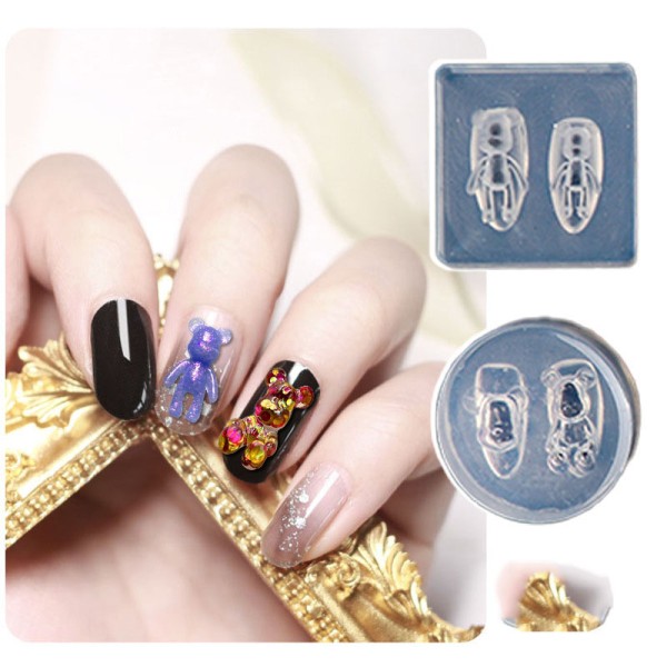 Silicone Nail Mold Supplier - Mini 3d Bow and Angle Wings Pattern Mold for Diy Nail Art