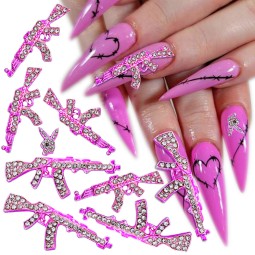 Christmas Nail Charms Manufacturer - Wholesale 3D Metal Luxury Rabbit with Rhinestone DIY