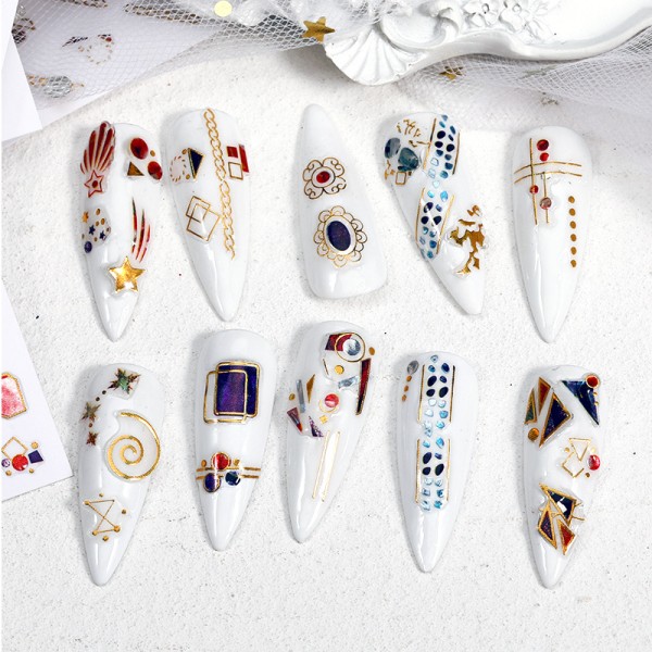 3D Space Nail Sticker Manufacturer - Art Design Laser Long Lasting Star Moon Pattern Polish