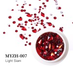 3D Nail Charms Factory - 16-Piece Crystal AB Rhinestone Metal Jewelry with Cherry Designers