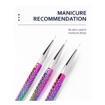 Nail Art Pen Supplier - 3 Size Mermaid Type Nylon Hair 3D Carved Painting Pen