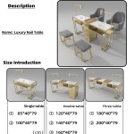 Professional Manicure Table Manufacturer - 5 in 1 Smart Double Marble Desk with Dust Vacuum