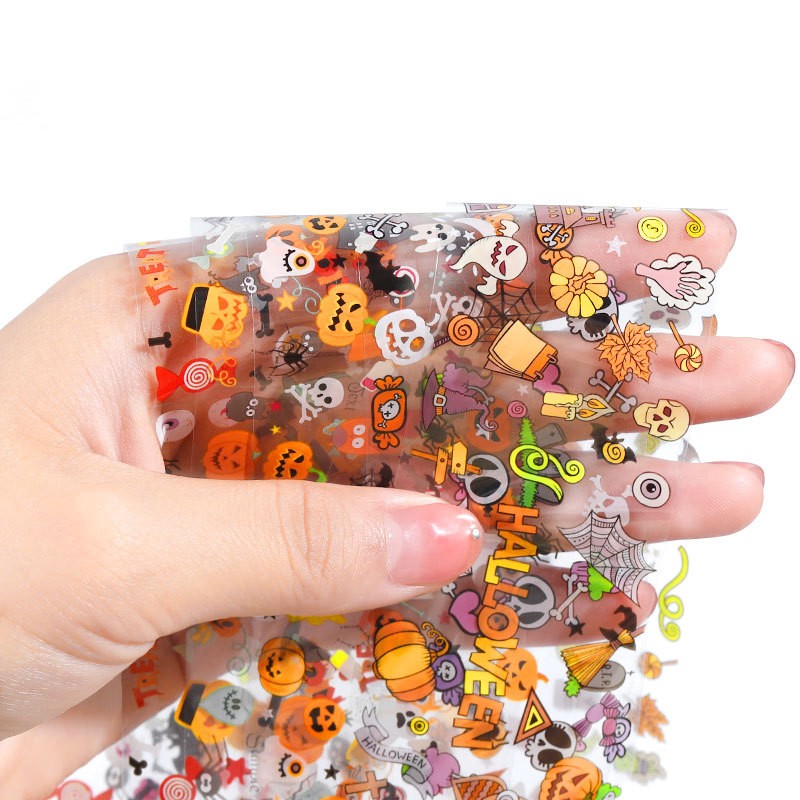 Korea Nail Decal Sticker Factory - Wholesale Flower Gel Foil Wrap 3d Bling Cartoon Sticker