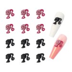 3D Metal Nail Charms Supplier - Luxury Logo Designer with Beauty Girl Head Resin Supplies