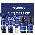 Men's Skincare Set Manufacturer - 5-Piece Oil Control Kit with Organic Cream & Cleanser