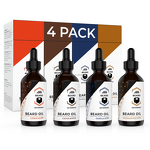 Beard Oil Kit Manufacturer - 4-Pack Natural Organic Growth & Moisturizing Formula for Men
