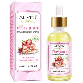 Body Oil for Women - 60ml Natural Peach Strawberry Scent Handcrafted Moisturizing