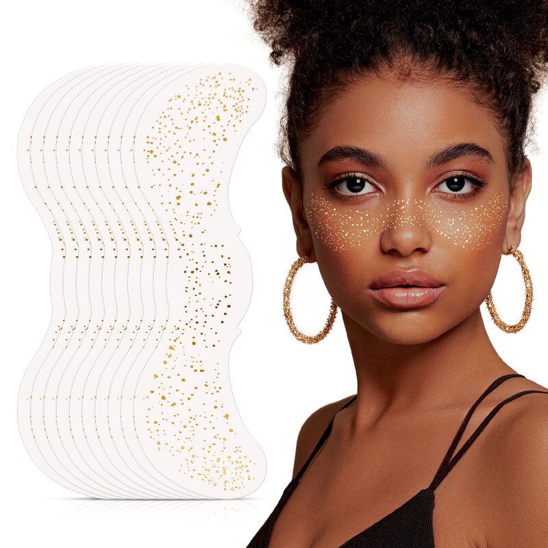 Waterproof Sparkle Freckles Stickers Manufacturer - Private Label Metallic Temporary Tattoo & Gold Glitter Patches