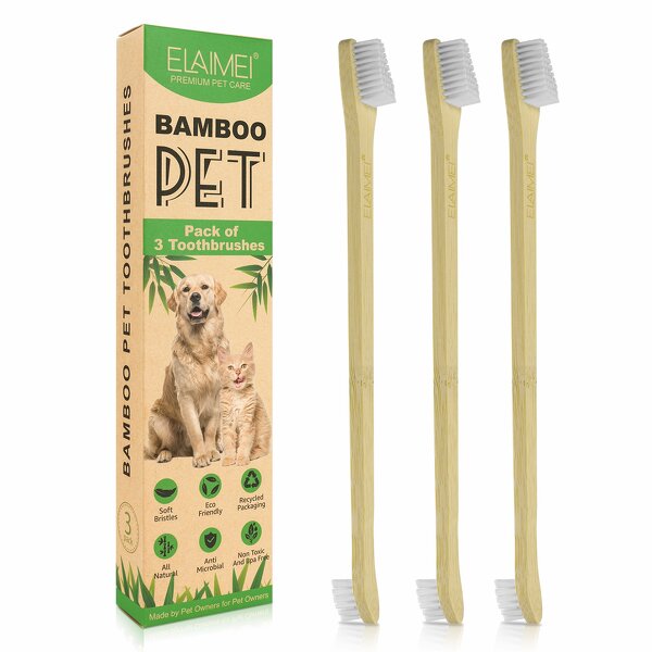 Bamboo Pet Toothbrush Manufacturer - Double-Sided Soft Bristle for Dogs and Cats
