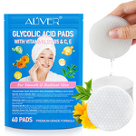 ALIVER Glycolic Acid Face Pads Manufacturer - 40 Pcs Exfoliating & Nourishing Pads with Vitamins B3, B5, C, E