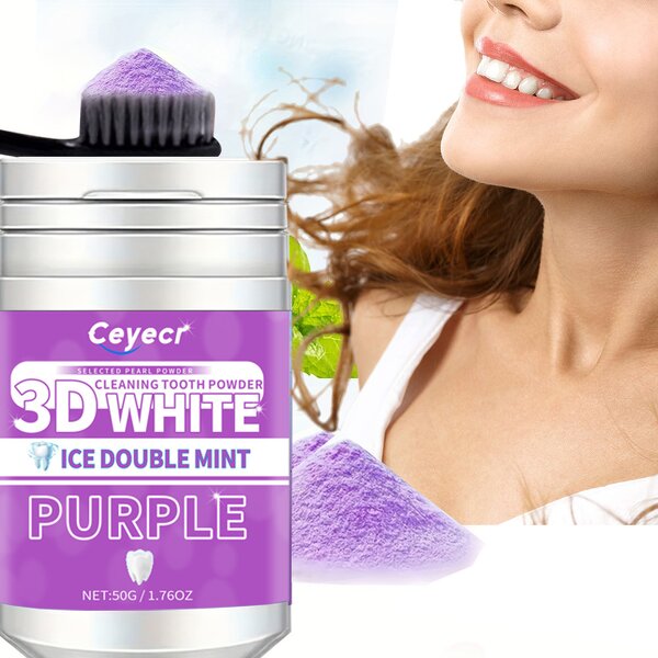 Herbal Whitening Tooth Powder Manufacturer - Purple & White Formula for Teeth Stain Removal