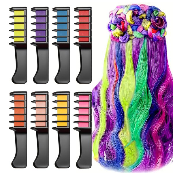 Hair Chalk Kit Manufacturer - Custom Logo Temporary Hair Dye Comb Set for Festival & Halloween