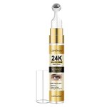 Private Label Caffeine Collagen Under Eye Cream - Anti-Wrinkle Dark Circle Treatment with 24K Gold Roller
