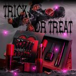 Custom Makeup Set Manufacturer - 4-in-1 Halloween Party Kit with Lip Powder, Two-Tone Eyeshadow Stick & False Fingernails