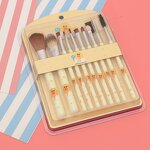 Makeup Brush Set Manufacturer - 10-Piece Professional Cartoon Design with Soft Fiber Hair and Plastic Handle