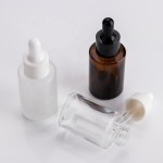 精华滴管瓶供应商-15ml-100ml圆形圆柱体平肩透明玻璃瓶
