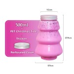 圣诞树瓶工厂-500ml 16oz PET塑料零食食品存储容器果汁罐