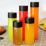 圆形果汁瓶供应商-300ml-500ml透明圆形果汁饮用塑料水瓶