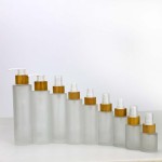 竹制包装供应商-20ml-60ml空玻璃化妆品瓶套装20g-50g面霜罐
