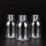 冷泡瓶生产商-250ml定制透明圆形PET塑料冷压果汁瓶