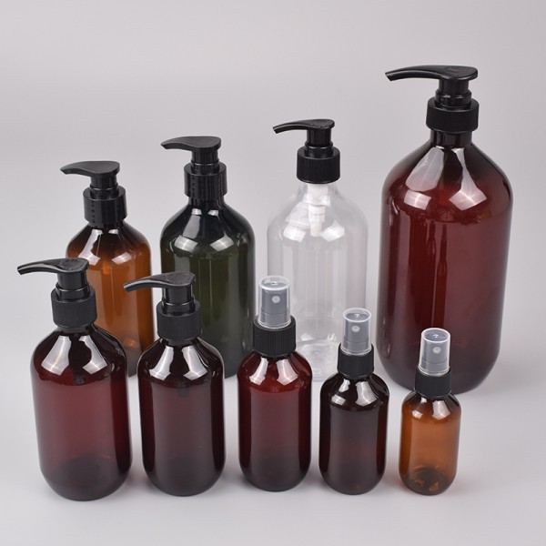 波士顿圆瓶供应商-150ml 250ml 500ml琥珀色洗发水护发素沐浴露瓶