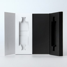 Perfume Gift Box Manufacturer - Luxury 5ml-10ml White Black Square Cardboard Perfume Sample Box