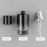 渐变香水瓶生产商-30ml 1oz可再灌装豪华渐变圆形圆柱体玻璃