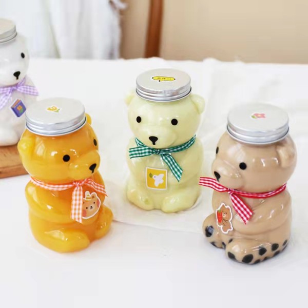 熊形瓶生产商-500ml熊形透明塑料饮料瓶环保PET