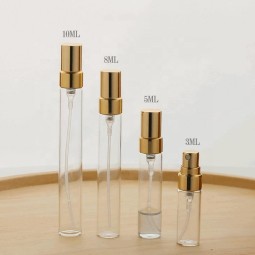 口袋香水瓶工厂-2ml-10ml迷你旅行口袋尺寸玻璃喷雾带金泵