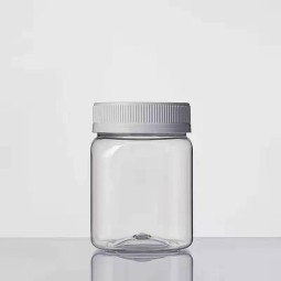 花生酱罐供应商-食品级PET塑料透明容器带防盗盖