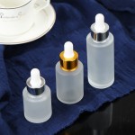 玻璃滴管瓶生产商-20ml-100ml透明彩色圆形圆柱体精华精油瓶