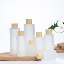 Glass Lotion Bottle Manufacturer - 30ml 100ml Flat Shoulder Glass Bottle Essence Oil Dispenser