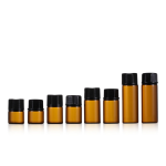 玻璃小瓶生产商-1ml-5ml琥珀色迷你小型化妆品瓶用于精油带盖