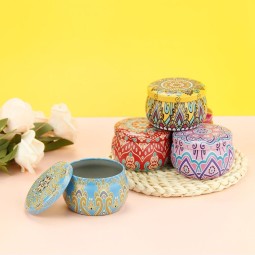 Boho Christmas Ornaments Supplier - Wholesale Boho Retro 2.2 oz Small Candy Jars Metal Tin Cans