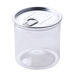 食品容器工厂-150ml-500ml透明PET塑料糖果罐带铝盖