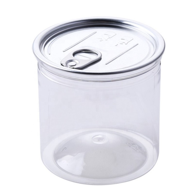 Food Container Factory - 150ml-500ml Clear Pet Plastic Candy Jar With Aluminum Cap