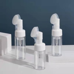 Face Wash Bottle Factory - 100ml-200ml Emulsion Foam Mousse Plastic Lotion Bottle with Brush