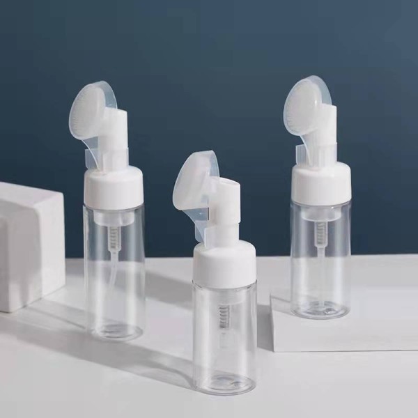 洗面奶瓶工厂-100ml-200ml乳液泡沫慕斯塑料乳液瓶带刷