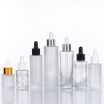玻璃滴管瓶生产商-20ml-100ml透明彩色圆形圆柱体精华精油瓶