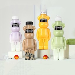 熊形果汁瓶供应商-350ml-500ml工厂批发一次性空塑料瓶
