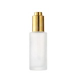 按压泵滴管瓶供应商-20ml-100ml透明磨砂玻璃化妆品精华带滴管