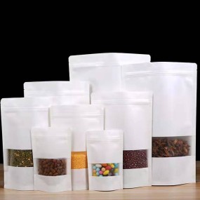 牛皮纸袋工厂-批发定制牛皮纸拉链袋带标识用于食品