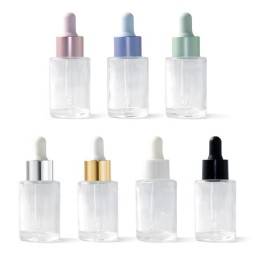 护肤品精华瓶工厂-30ml 1oz透明磨砂玻璃滴管瓶用于精油