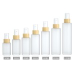 竹制喷雾瓶生产商-20ml-120ml空圆形磨砂玻璃瓶带喷雾器