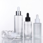 玻璃滴管瓶生产商-20ml-100ml透明彩色圆形圆柱体精华精油瓶