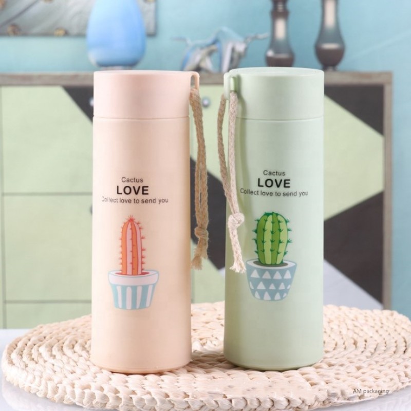 Reusable Water Bottle Factory - Discount Stores 400ml Glass Inner Matte Plastic Bottle with Straw