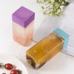 奶茶瓶生产商-300ml-500ml PET塑料冷泡咖啡方形果汁冰沙