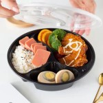 餐盒容器工厂-环保健康黑色塑料快餐便当午餐盒PP