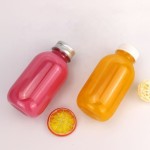 塑料饮料瓶工厂-350ml PET塑料胖圆形果汁饮料容器